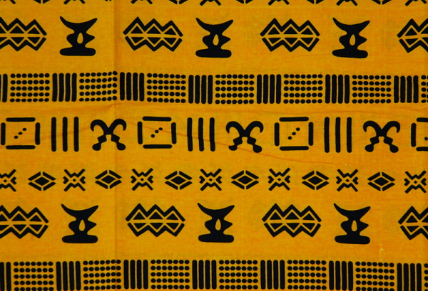 Afrika Stoff - Traditionelles Grafisches Design in Gelb